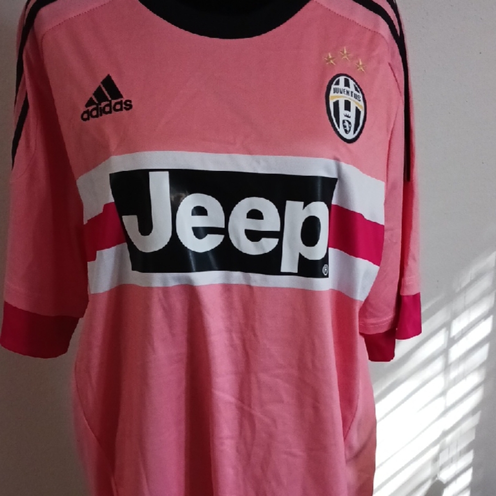 Adidas Pink and Black Soccer Jersey